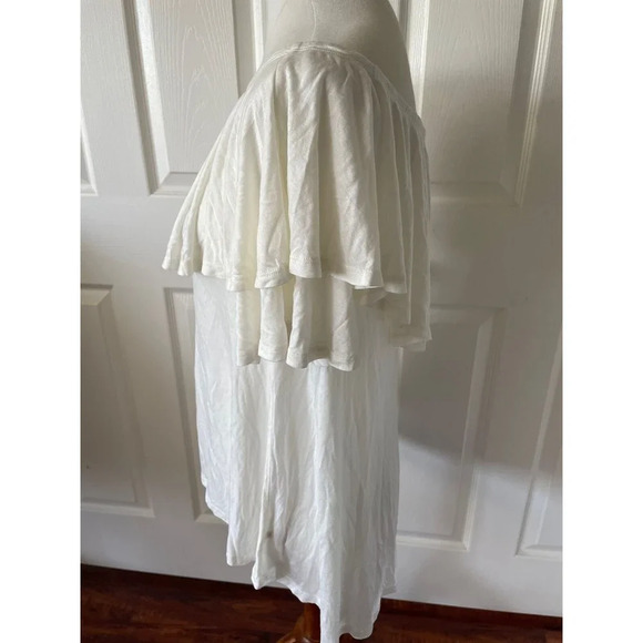 Free People Beach Womens Blouse Top cover Up Sz S Ruffle Summer Travel Fun Modal - Picture 4 of 10